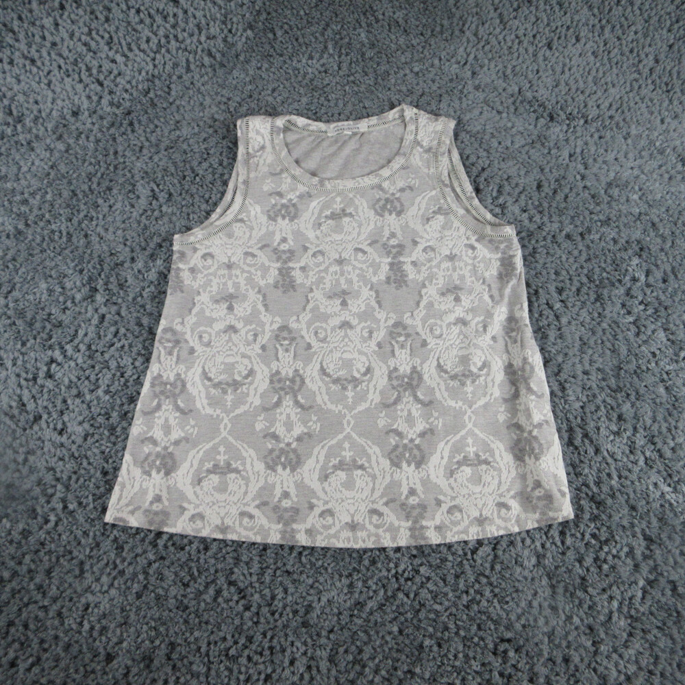 Rose + Olive Shirt Womens Large Gray Textured Sleeveless Pullover